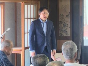 白岡市、野牛地区 渡辺聡一郎県議の県政報告会