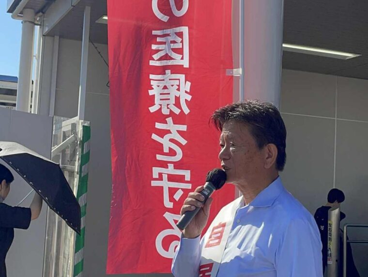 蓮田駅西口にて本日街頭と地元の方々のもとへ