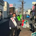 埼玉県久喜市の久喜駅西口にて街頭活動