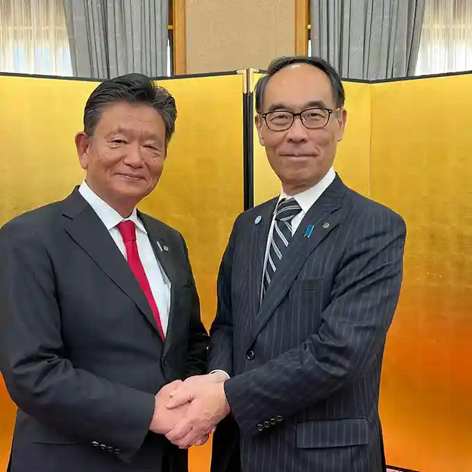 埼玉県土地改良団体連合会会長として埼玉県知事公館にて知事と農林水産団体長との懇談会