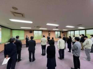 葛西用水路土地改良区事務所で訓示