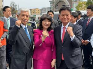 片山さつき財務大臣が梅田修一市長の応援